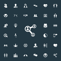 set of simple mates icons elements message vector image
