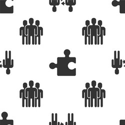 set project team base piece puzzle and users vector image