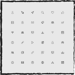 web simple linear icons set vector image