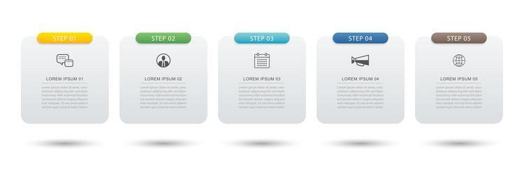 5 data infographics tab paper index template vector image