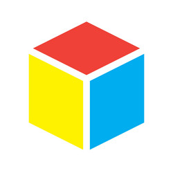 cube icon cuboid block shape element vector image