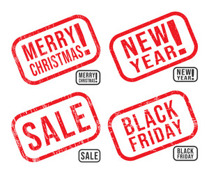 set new year christmas black friday Vector Image