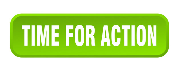 time for action button square 3d vector image
