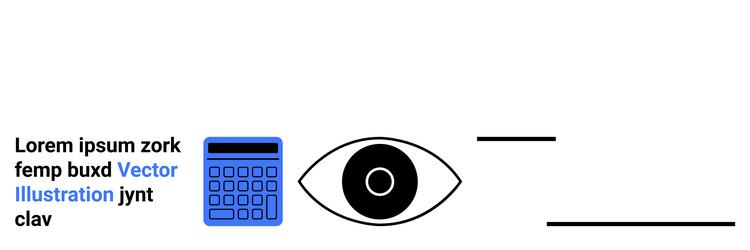 visual elements combining calculator text eye vector image