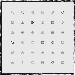 web simple linear icons set vector image