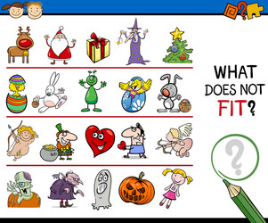 what does not fit game cartoon vector