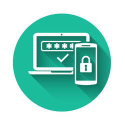 white multi factor two steps authentication icon vector image