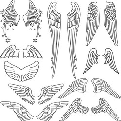 Heraldic wings set Royalty Free Vector Image - VectorStock