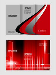 business theme tri-fold brochure design and catalo vector