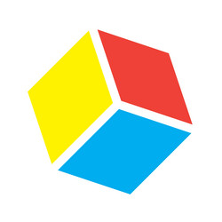 cube icon cuboid block shape element vector image