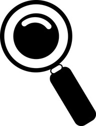 Magnifying glass icon in flat style for app ui vector