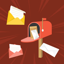 open mail box with envelope and message vector image