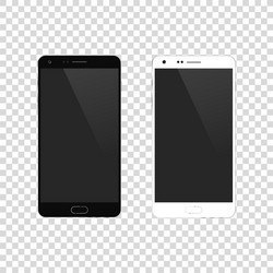 realistic modern phone mock up isolated on white vector