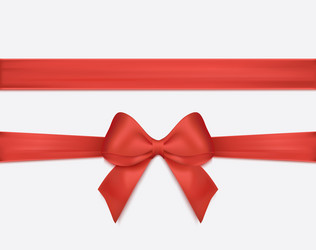 red ribbon and bow isolated vector