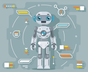 Futuristic android robot characters artificial Vector Image