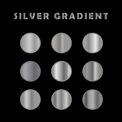 set silver gradientsmetallic squares collection vector