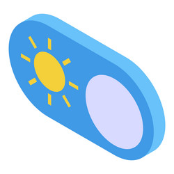 sun mode toggle button showing weather or daytime vector image