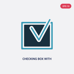 two color checking box with a checkmark icon from vector image