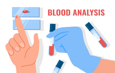 character with blood analysis concept Vector Image