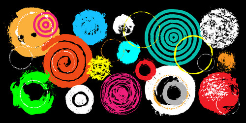 circle shape texture design element set vector image