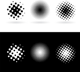 Halftone circle dots frame logo Royalty Free Vector Image