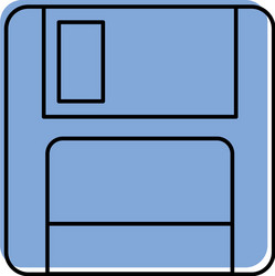 magnetic floppy disk icon for computer data vector image