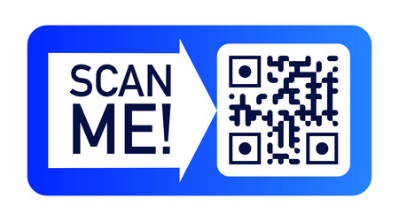 qr code scan sticker color style vector image