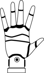 robotic hand icon flat design Vector Image