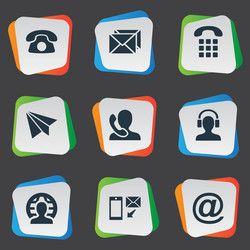 set of simple connect icons vector image