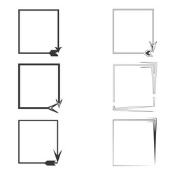sharp cornered frames minimalist square outlines vector image