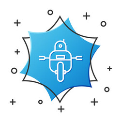 white line robot icon isolated on background vector image