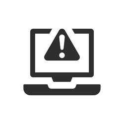 computer alert warning icon on white background vector image