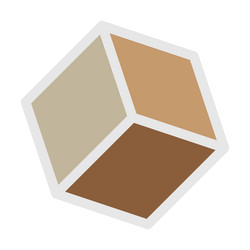 cube icon cuboid block shape element vector image