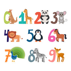 learn to count funny cartoon childish with cute vector