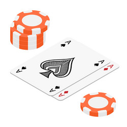 Playing cards and poker chips casino vector