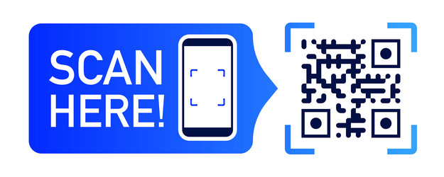 qr code scan label color style vector image