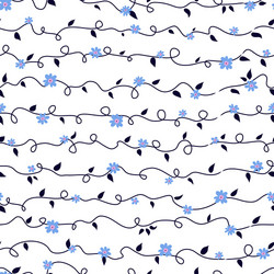 seamless pattern wilth abstract flowers on curly vector image