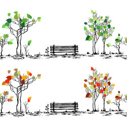 Seasonal Park Sketch Vector Image