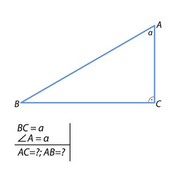 Task of finding the hypotenuse and second vector