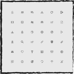 web simple linear icons set vector image