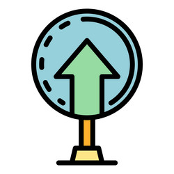 arrow pointer icon color outline vector image