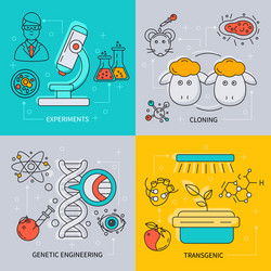 Biotechnology icon set vector