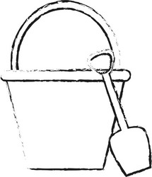 bucket with handle icon image vector image
