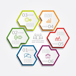 Hexagonal Workflow Template vector image