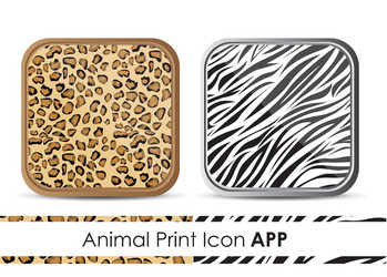 Icon for application with animal print patterns vector