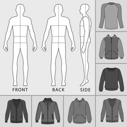Men's Clothing Template Set Vector Image