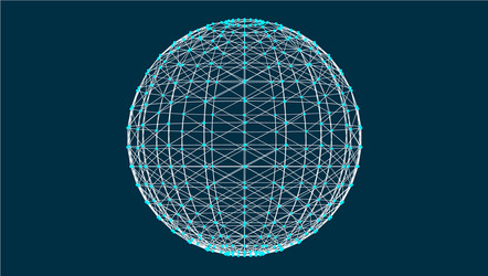 3d sphere with mesh effect abstract connections vector image