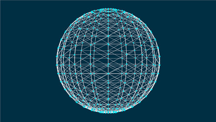 3d sphere with mesh effect abstract connections vector