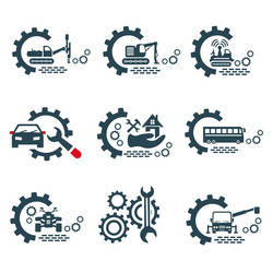 A set of logos construction equipment vector