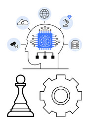 artificial intelligence and technology integration vector image